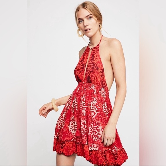 Free People NWT Beach Day Mini Halter Dress - Picture 3 of 8